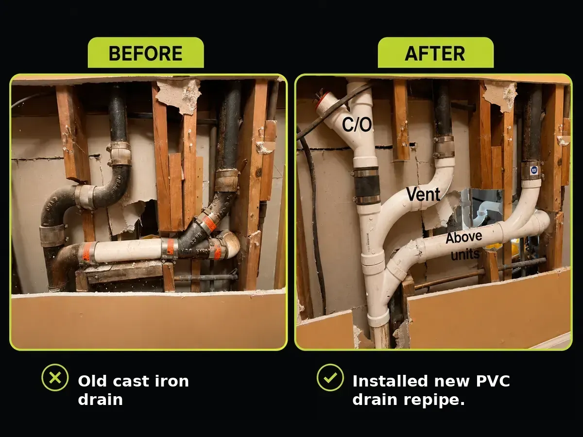 Perfection Plumbers before and after plumbing repair photo 2